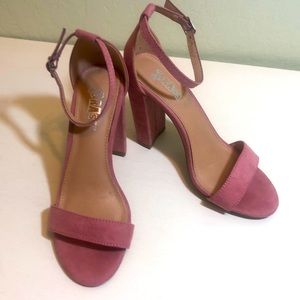 Brash Piink Blush Suede High Heels Size 6.5W.